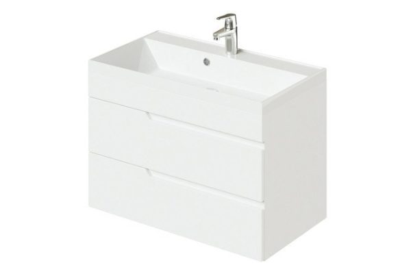 Hanging cabinet Sky 80 cm, frame color white gloss, facade white gloss