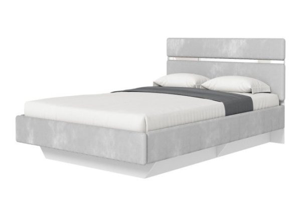 Linda bed frame color snow white, light gray 180x200 cm