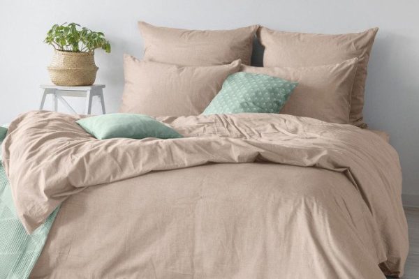 Bed linen set Melange Praline Cotton 148x215 cm, 1.5 sleeping
