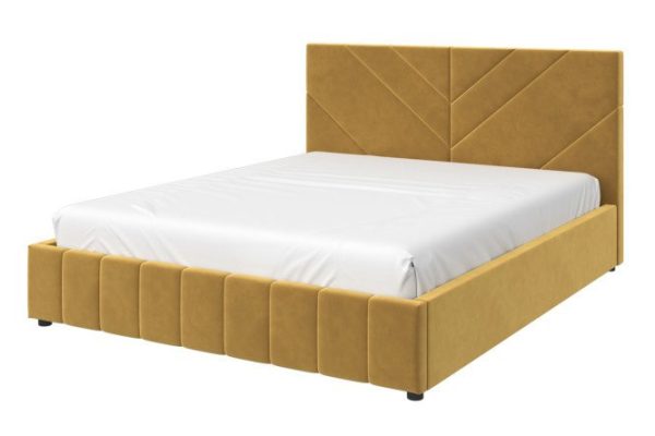 Nelson bed mustard color 140x200 cm