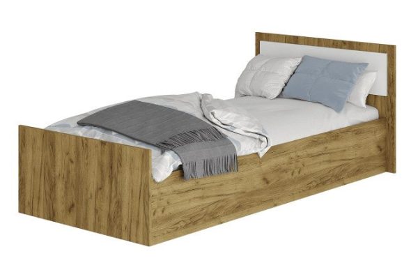 Bed frame Euro Light color kraft oak, white 160x200 cm