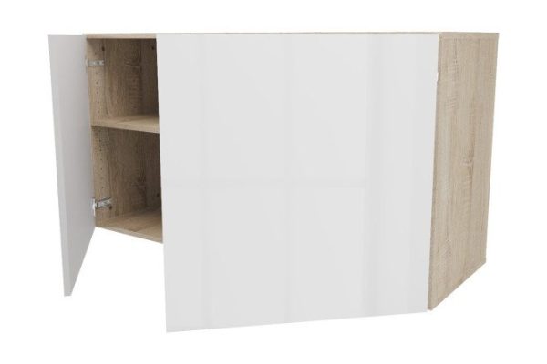 Cabinet with doors Oscar 120x64 cm, sonoma oak/white gloss