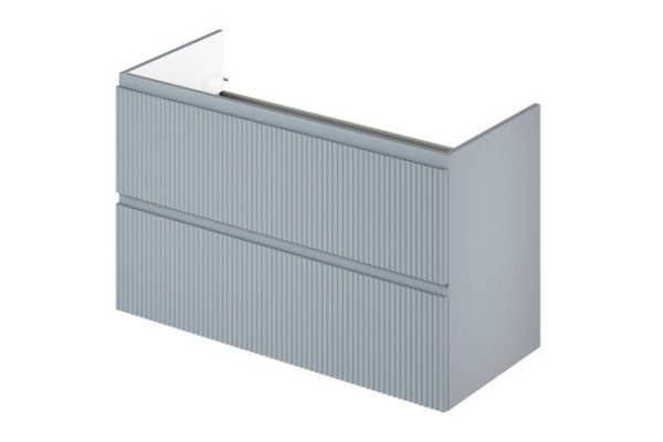 Wall-hung sink cabinet Kate 98.2 cm, frame color blue-gray, facade color blue-gray
