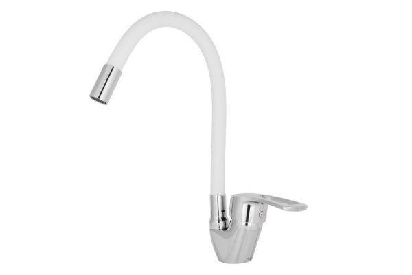 Mixer tap with flexible spout HOMIUM Flexible white