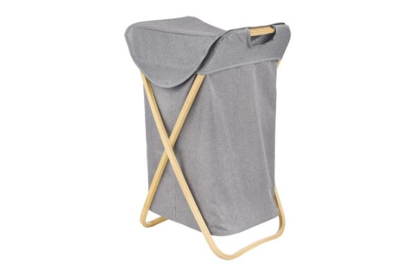 Laundry basket with lid BERKRAFT Nature 40x70x40 cm, 66 l, Polyester