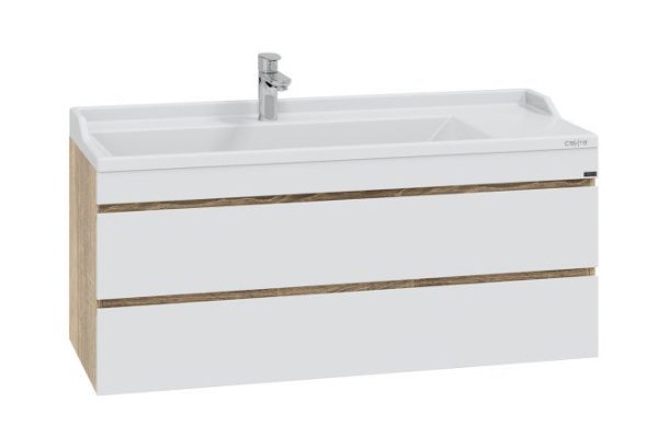 Hanging cabinet SANTA Mars 120 700425 2 drawers 120 cm, frame color amber, facade white, amber