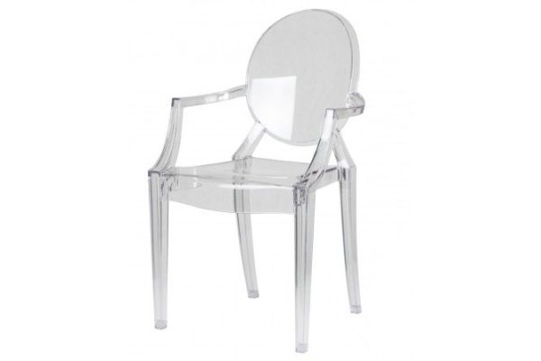 Dining chair with armrests DOBRIN Louis Ghost 54x92.5x56.5 cm