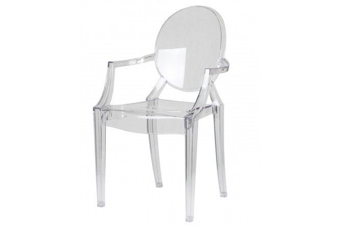 Dining chair with armrests DOBRIN Louis Ghost 54x92.5x56.5 cm