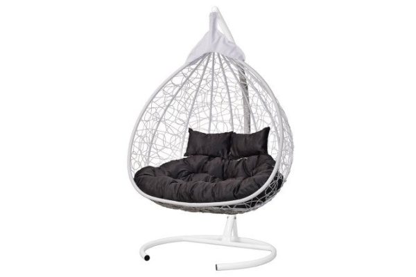 Hanging cocoon chair Fisht 135x190x100 cm, white