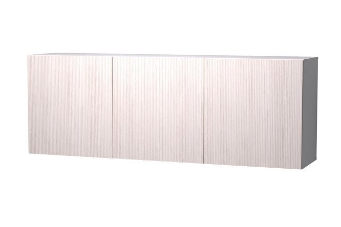 Cabinet 3 doors Oscar Grevy 180x64 cm, white/Cadena light