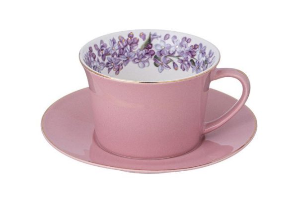 Tea pair for 1 person Lefard Lilac 250 ml, Porcelain