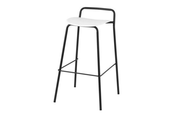 Bar stool Mantis 46.5x82x47 cm, seat color white, legs black