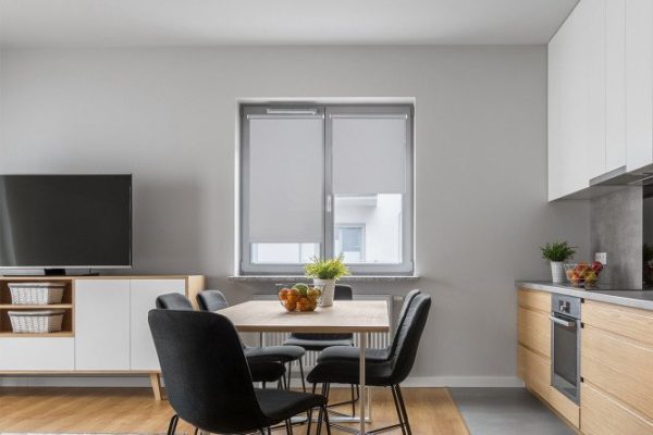 Roller blind MICASA Nicol Silver color light gray, 61x175 cm