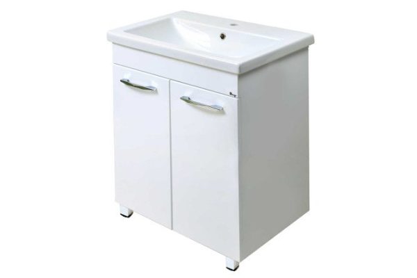 Floor stand Rocard 2-door 66 cm, frame color white, facade white