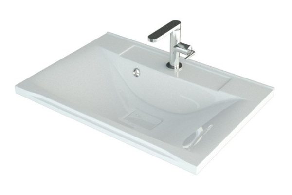 Bathroom sink Elen 291120421 Semi-built-in, 75x14x44.5 cm