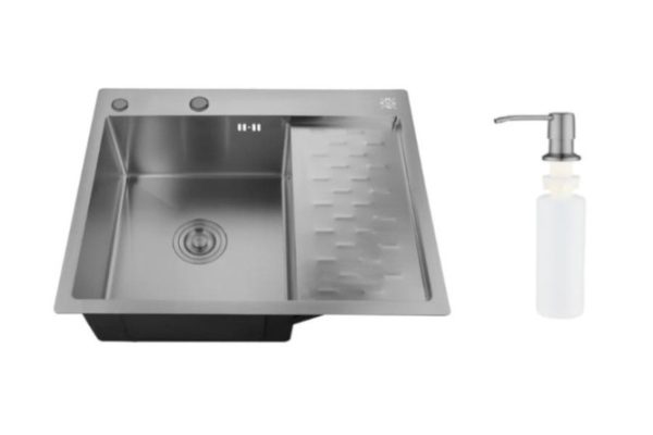 Inset sink with dispenser and wing PMC MRK 6350BL-L 63x50x18 cm