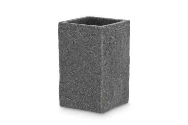 Glass for toothbrushes EVIO Graniti 6.8x10.1x6.8 cm, Polyresin