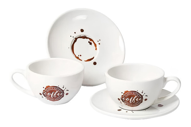 Set of coffee pairs for 4 persons KOENITZ Coffee splashes 200 ml, Porcelain
