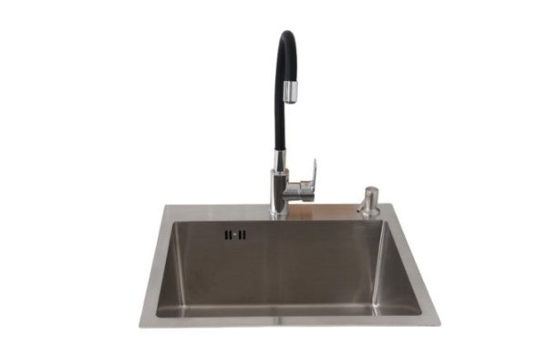Built-in sink ALCORA Berlin 2016100S+3046513S with siphon and dispenser 58x48x22 cm