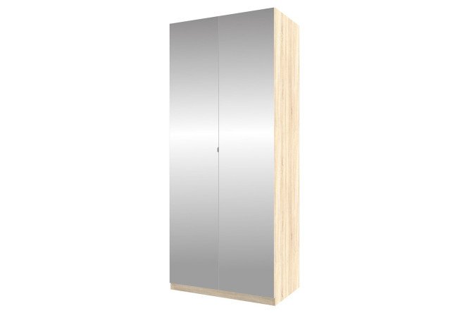 Wardrobe 2-door Oscar Lila 100x236x60 cm, Sonoma oak, facade - mirror