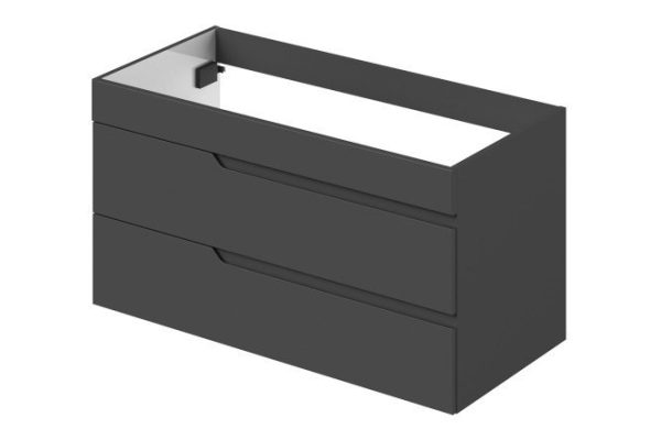 Wall-mounted sink cabinet Alexa 100 99.8 cm, frame color graphite, facade graphite