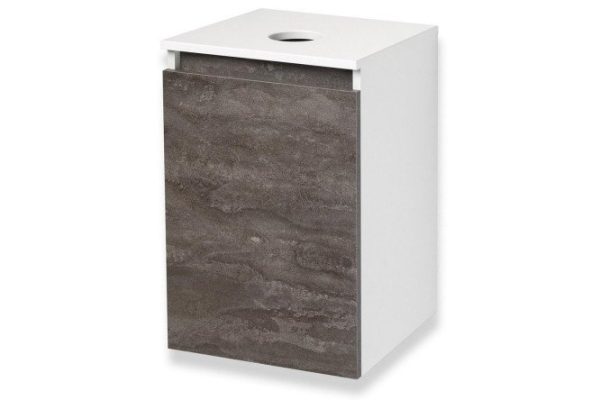 Hanging cabinet RUNO Bari 00-00001376 40 cm, frame color white, facade iron stone