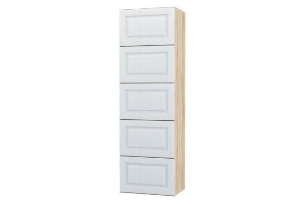 Wardrobe 5 doors Oscar Bella 60x192 cm, Sonoma/white wood