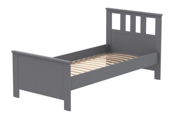 Bed Saga color gray 140x200 cm
