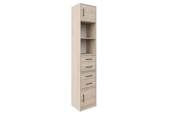 Shelving unit Virage with 4 drawers and 2 doors, sonoma oak
