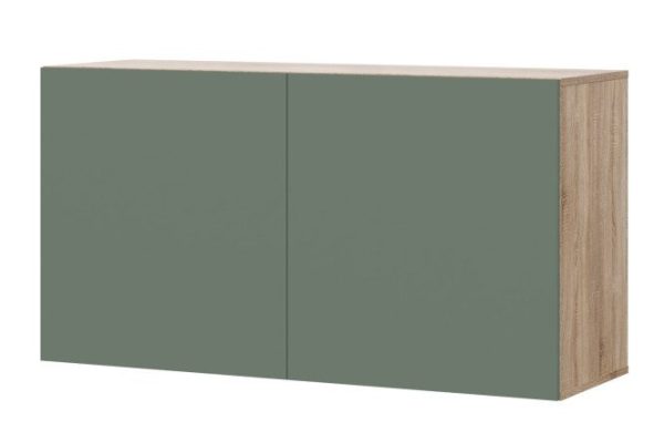 Cabinet Oscar Moon 120x64 with doors, sonoma oak / soft olive