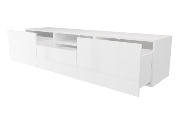 oz52rn3hburrdrj18w6ejzhktbbn8wm4.jpg Cabinet with 3 drawers and 1 shelf Oscar Amika 180x38 with push to open, white / white gloss