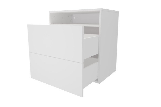 Cabinet with two drawers and a shelf Oscar Amika 60x64 with a closer, white / white gloss