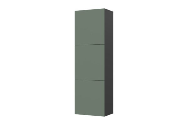 Wardrobe Oscar Moon 192x60 cm 3 doors, anthracite, soft olive