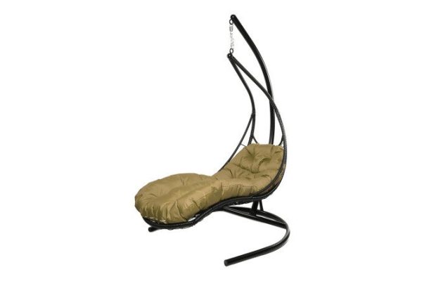 Reclining hanging chair 117x190x175 cm, base and frame color white, finishing white