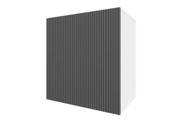 Nightstand Oscar Amelie 60x64 with door, white / wave graphite