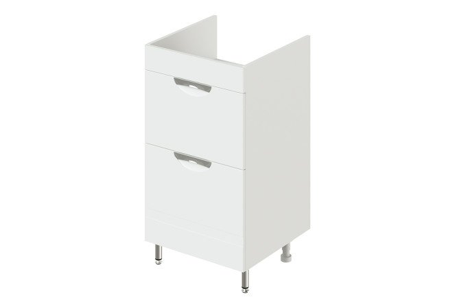 Floor-standing sink cabinet Adel 48 cm, frame color white gloss, facade white gloss