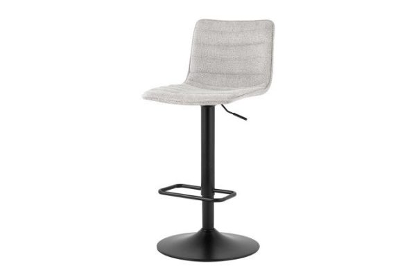 Bar stool Tyler 45x85.5x49.5 cm, upholstery color light gray, legs black