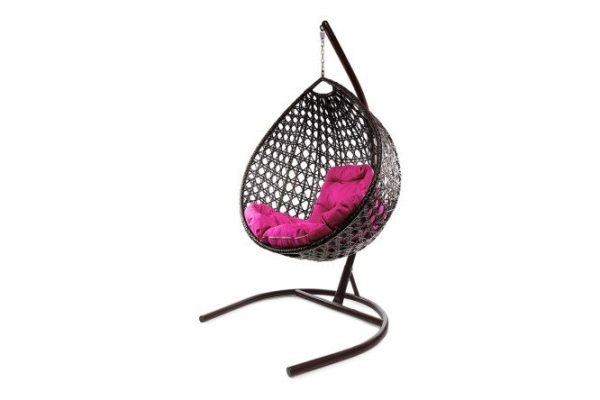 Hanging cocoon chair Drop Lux 72x186x98 cm, base and frame color brown, finishing brown