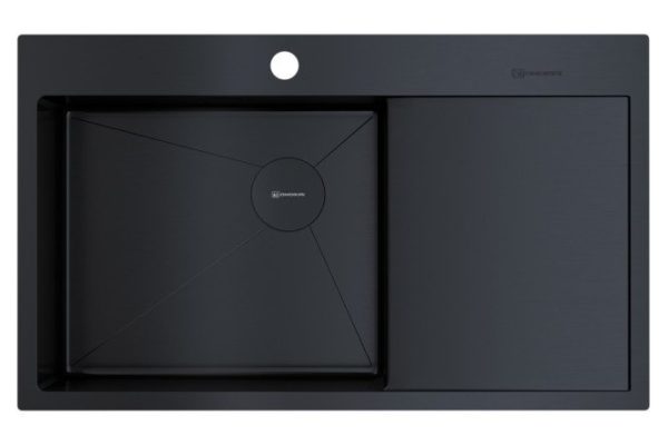 Inset sink with wing OMOIKIRI Akisame 86-L Side-GB 4997043 86x51x20 cm