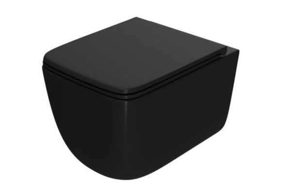 Wall-hung toilet POINT Mercury PN41831BM, matte black 34.8x36x52.8 cm