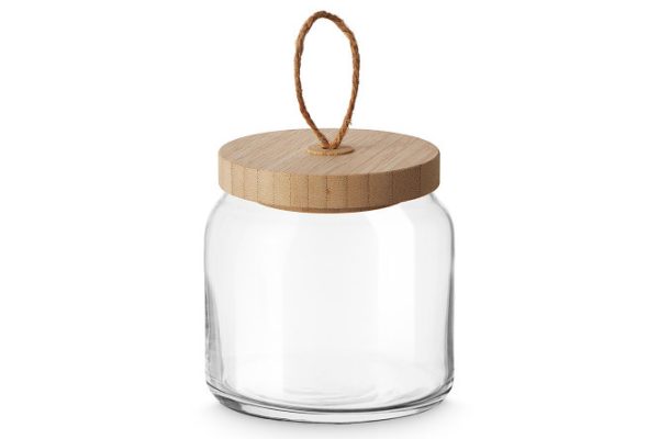 Jar with lid Pasabahce Woody 10x10.5x10 cm, 575 ml