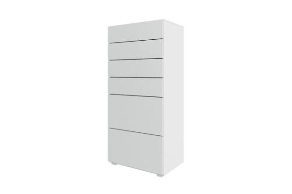 Children's chest of drawers Oscar Moon mini 60x130x39.6 cm, white, talc