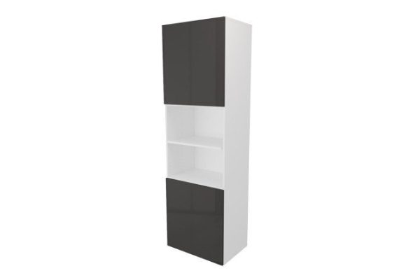 pnv4ruvq9owm7e8o0nw8vxnk72drp6hm.jpg Wardrobe 2 doors and 2 shelves Oscar Amika 60x192, white / black graphite gloss
