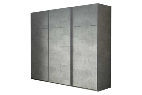 3-door wardrobe Comet 270x240 cm light concrete