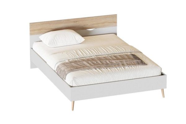Bed frame Sonata color white background, Sonoma oak 180x200 cm