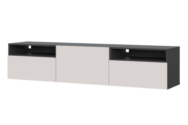 ppm70qv7tgqb0hjajabeoqhndkomij4y.jpg Cabinet Oscar Moon 180x40 with 3 drawers and 2 shelves, anthracite / Santiago soft