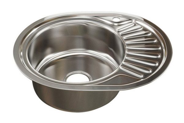 Inset sink with drainer MIXLINE 533711 left outlet 3 1/2 57x45x18 cm