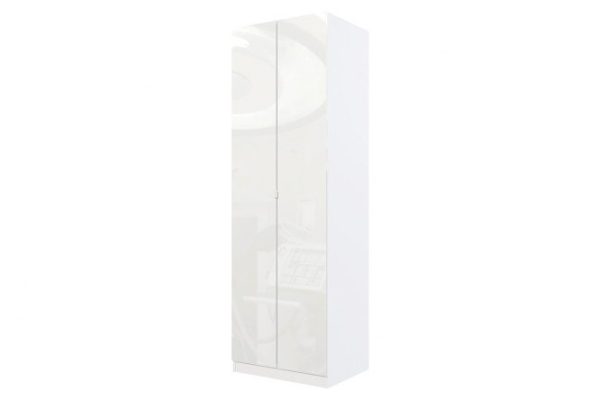 Wardrobe 2-door Oscar Amika 75x236x59.6 cm, white, white glossy