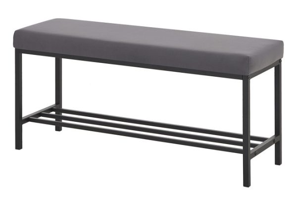 Bench Light, upholstery color gray, legs gray