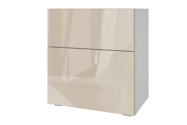 Cabinet Oscar Amika 60x64 with 2 drawers, white / cashmere gloss